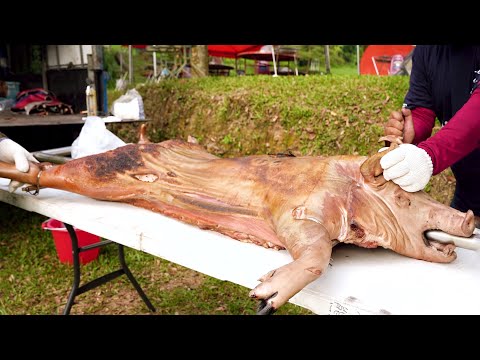 超級Juicy ! 烤大豬 / BBQ , Roast Pig , Roast Piglet making skills - 台灣街頭美食