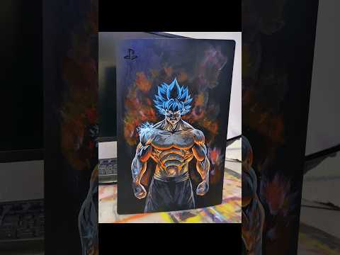 Ps5 Custom Cover #shorts #ps5 #goku #dragonball #playstation #painting #custom #customized #acrylic