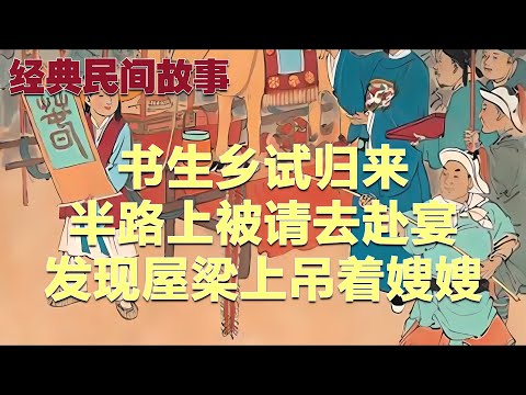 民间故事：书生乡试归来，半路上被请去赴宴，发现屋梁上吊着嫂嫂2