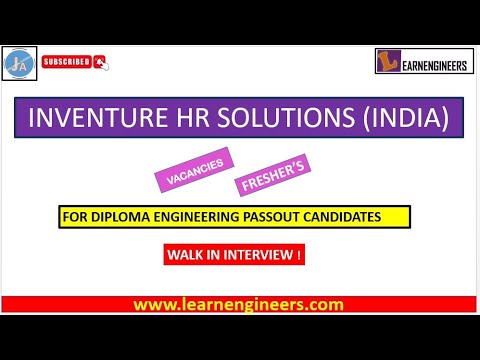 DIPLOMA ENGINEER FRESHERS VACANCIES IN INVENTURE HR SOLUTIONS (INDIA) COMPANY || DIPLOMA || FRESHER