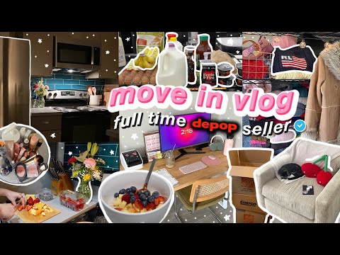 MOVE IN WITH ME | unpack my new apartment! | full time depop seller 📦🎀🍒