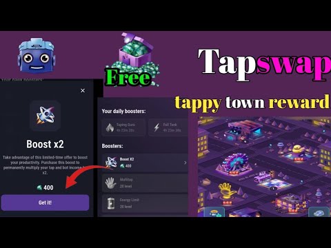 Boost X2 Tapswap |  Tapswap Boost X2 New update | Tapswap Tappy Toun update Boost X2