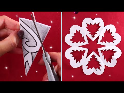 Easy & Simple Paper Cutting Design Ideas for Decoration step by step ❄️ How to make Xmas Snowflake