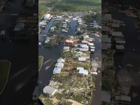 The village of Keaton Beach after Hurricane Helen, Florida, USA. September 29, 2024.