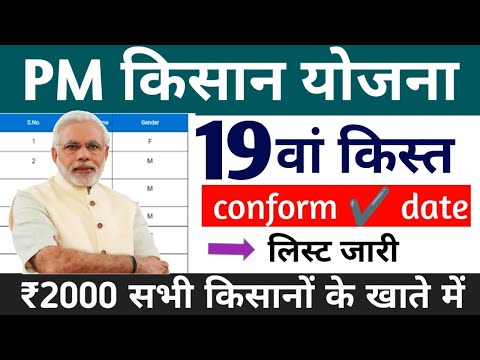 pm kisan yojana 19th instalment date conform | ₹2000 का लिस्ट जारी | pm kisan samman nidhi yojana