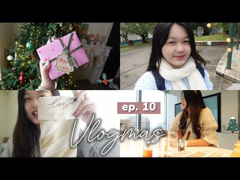 Vlogmas❄️ep.10 | 聖誕節拆禮物🎁、倩碧顏究生💝、北醫聖誕樹🎄A5和牛🥩