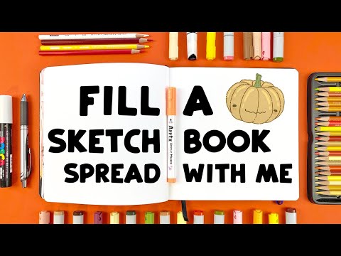 Fill a Sketchbook Spread with Me *Cozy Fall Drawing Edition*