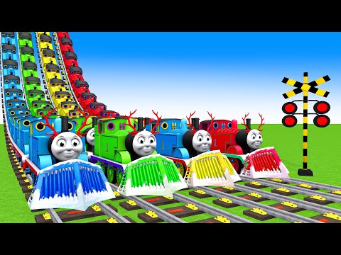 【踏切アニメ】あぶない電車 4 TRAIN Thomas 🚍 Fumikiri 3D Railroad Crossing Animation #1