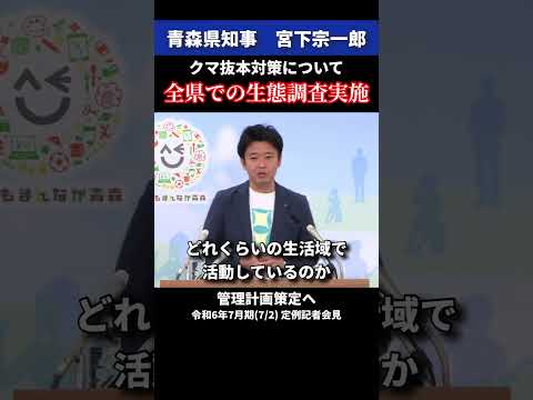 【相次ぐクマ被害】全県での生態調査を実施し、管理計画策定へ  #shorts #青森県 #宮下宗一郎 #熊 #クマ #ツキノワグマ #被害