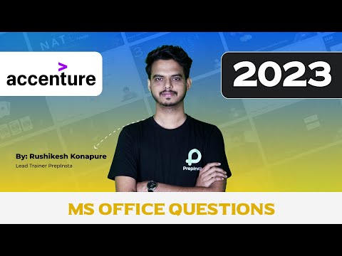 Accenture MS Office Questions 2023 | Common Application & MS Office (Latest)