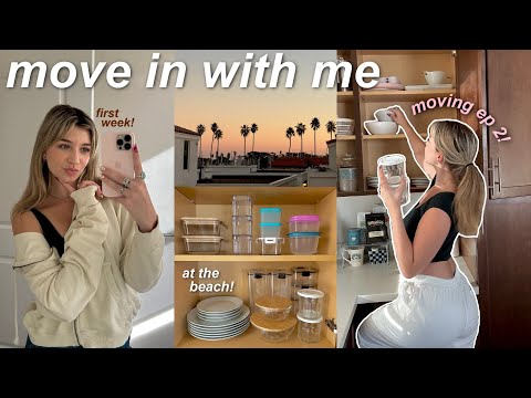 MOVE IN WITH ME TO THE BEACH! 📦 unpacking, apartment shopping + more!