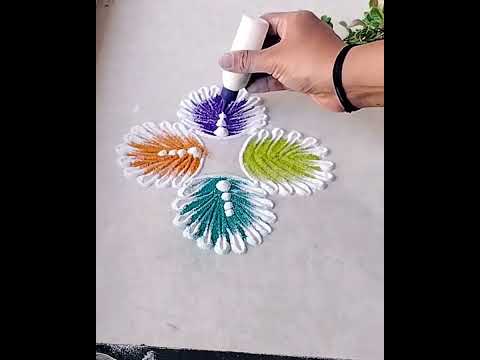 Easy attractive rangoli #shortsfeed #shots #trending #diwalirangoli #muggulu #kolam #art