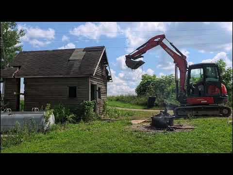 Tearing Down Old Shed on the Homestead to Make Room for New Timber Frame Workshop