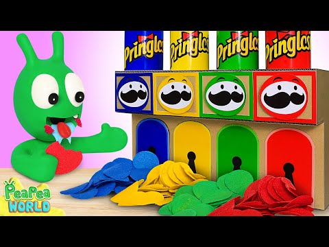 Pea Pea Explore Four Elements Pringles Chips Machine 🌈 Cartoon For Kids 💖 Pea Pea World