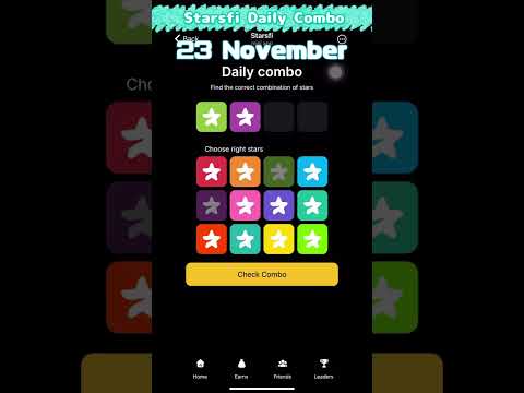 ⭐️【Starsfi】Starsfi Daily Combo | 23 November #starsfi #Daily #combo #today #23november #telegram