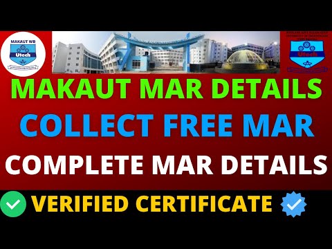 Makaut Complete MAR Details  |  Makaut Free Mar Certificate