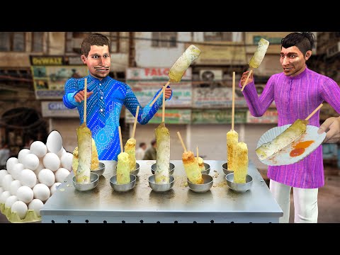 Egg Kulfi Recipe Tasty Egg Roll Kulfi Famous Street Food Hindi Kahani Moral Stories New Comedy Video