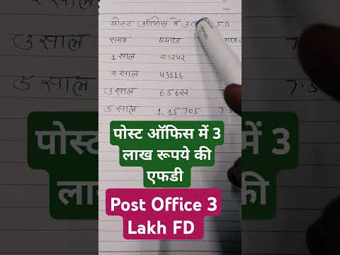 Post Office 3 lakh FD Scheme||Post Office FD Scheme||