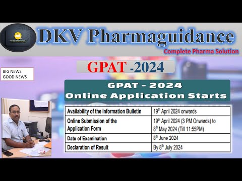 GPAT-2024 application form out | GPAT-2024 application form start | @dkvpharmaguidance #pharmacy