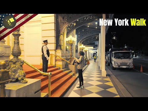 USA New York city Travel Walking 4K virtual Tour- Manhattan Tonight We will Walk