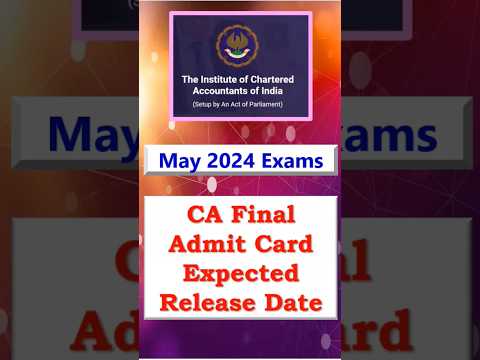 CA Final Nov 24 Admit Card Expected Release Date | Big Update Admit Card | ICAI Admit Card #shorts