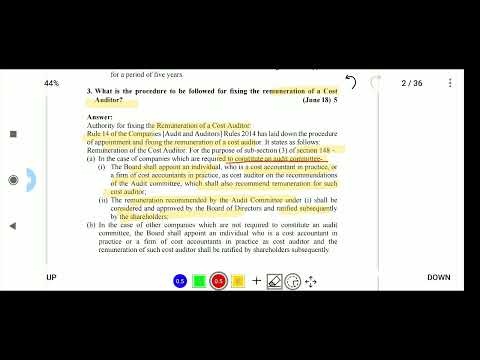 3. What is the procedure to be followed for fixing the remuneration of a Cost 
Auditor? (June 18)