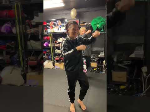 Dancing at a kickboxing gym