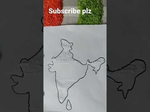 indian map with rice 3 colours#independence day craft#shorts#viral#crafts