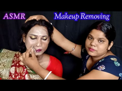 ASMR~Doing My Brother Girl Transformation Bridal Makeup Removing(Relaxing) @asmrsangi7044