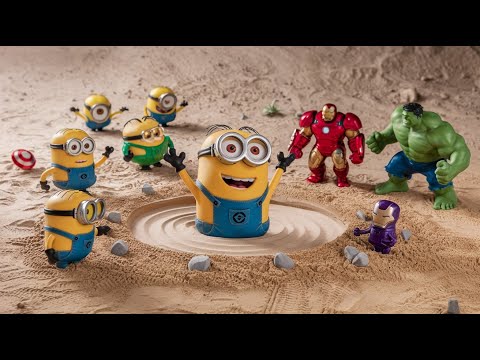 Satisfying with HULK and IRON MAN Rescuing Giant DESPICABLE ME 4 Toys from the Mud | Satisfying ASMR