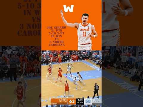 #Clemson Takes Down #UNC and Joe Girard Scored 21 Points @clemsontigers