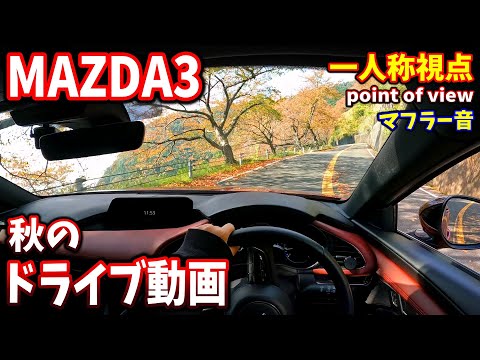 【MAZDA3】秋の一人称視点ドライブ動画｜マフラー音収録｜メタセコイア並木