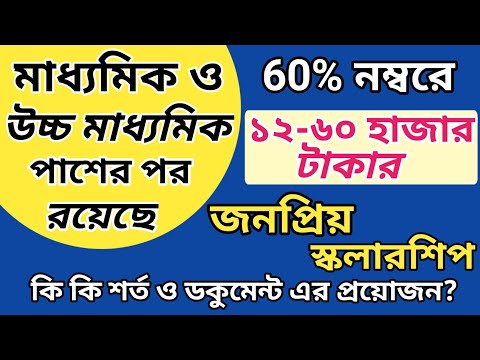 Madhyamik and Hs New scholarship | college scholarship | hs scholarship 2024 |scholarship after 12th