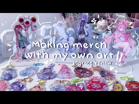 📁 How to make merch with your art! ✧ Vograce review + Speedpaint  𐙚⊹₊⋆☆ 🖇️ (keychains, stickers…)