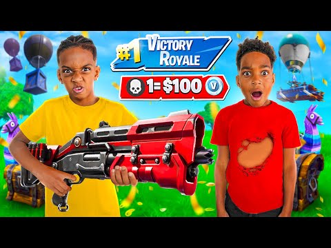 EVERY KILL KYRIE & DJ GETS IN FORTNITE = $100 CHALLENGE