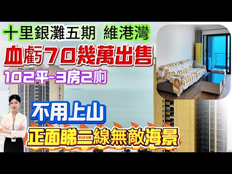 業主大砍價 血虧70幾萬出售【十里銀灘五期-維港灣】樓王后面 [102平-3房2廁-朝南向] 正面睇二線無敵海景！保養新淨 拎包入住冇問題！不用上山 落樓就到巴士站點 商業街#十里銀灘 #筍盤