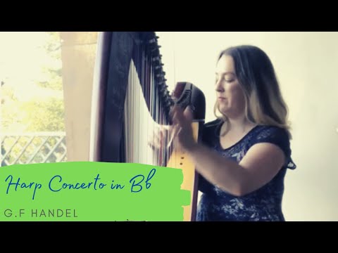 Handel Harp Concerto played on lever harp : HarpistKeziah