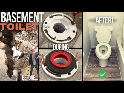 DIY Basement Bathroom Toilet Installation (How to add a Toilet to a Basement Bathroom)