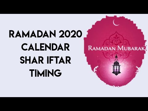 Ramadan Timings Calendar Time Schedule  |  ramadan 2020 calendar pakistan | ramzan shar iftar timing