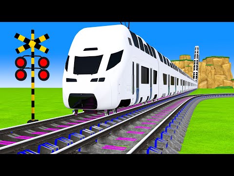 【踏切アニメ】あぶない電車 WHITE TRAIN 🚦 Fumikiri 3D Railroad Crossing Animation #1