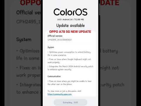 OPPO A78 5G NEW UPDATE AVAILABLE #oppoa785g #android14