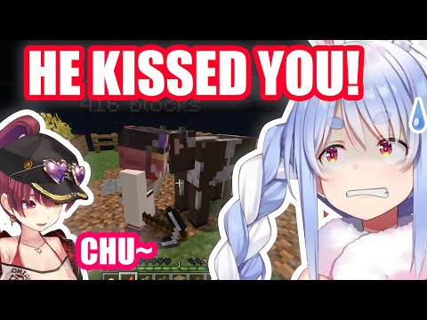 Marine Kisses a Cow in Front of Pekora 【Hololive Eng Sub】