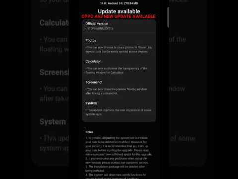 OPPO A53 JULY MONTH UPDATE AVAILABLE #oppoa63#android14