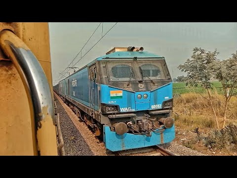 India's Most Powerful WAG12 LOCOMOTIVE | High Speed Freight Trains Crossing#uniquetrainengines#video