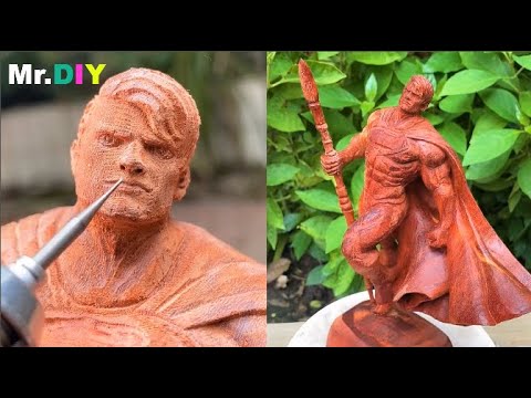 6 Ideas Unique Statue Sculpture -  Wood Carving Skills Excellence