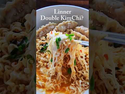 Double Kimchi ramen?? #spicynoodles #kimchi #kimchinoodles #shinramen #foodasmr #asmr #cheesynoodles