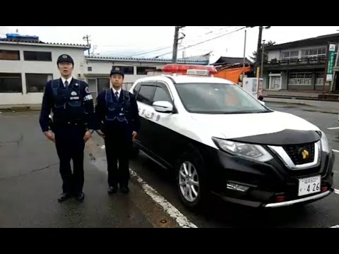 七尾市田鶴浜町付近における特別自動車警ら部隊（福井県警察）のパトロール状況