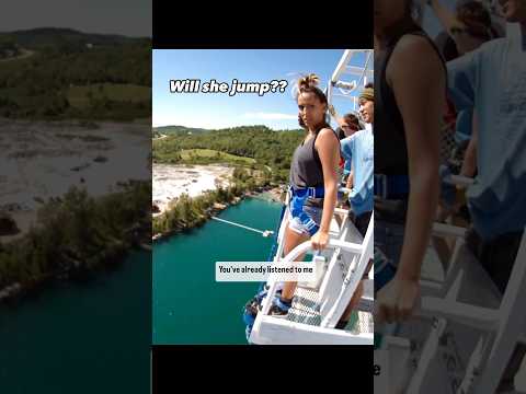 Will she jump? Would you? #bungeejumping #bungee #adrenaline #funny #washingtondc