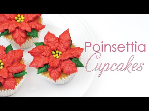 Poinsettia Buttercream Flower  - Christmas Cupcakes Tutorial