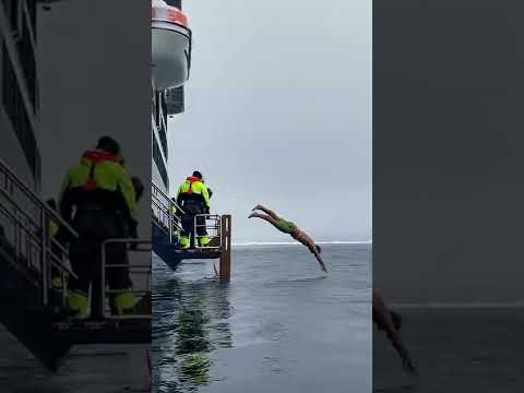 Antartica Polar Plunge 🥶 #shorts #antartica #travel #cruise